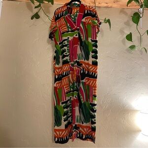 Anthropologie Bel Kazan Vibrant Multicolor Maxi Dress